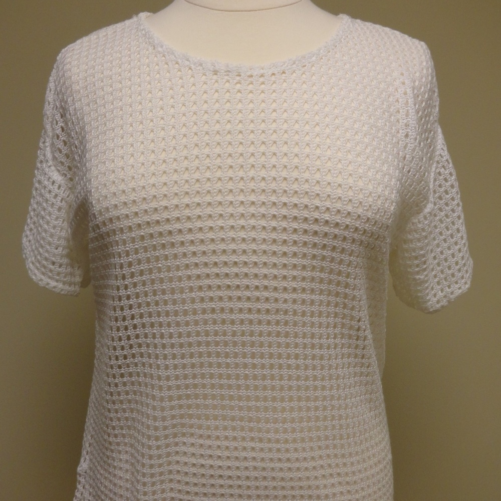 White Mesh knitted top estimated size LG